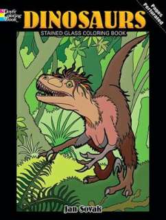   Dinosaurs Stained Glass Coloring Book by Jan Sovak 