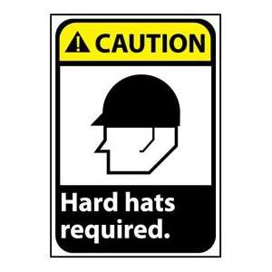 Caution Sign 14x10 Aluminum   Hard Hat Required  