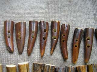 Real STAG HORN TOGGLE Sewing buttons NATURAL HORN new  
