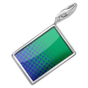 FotoCharms Blue / green dotted pattern   Charm with Lobster Clasp 