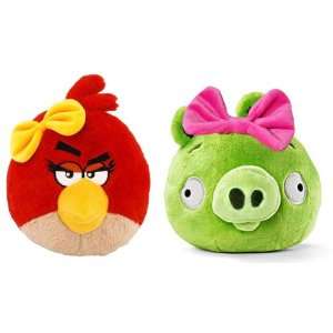  Angry Birds 12 Plush Girl With Sound Set Of 2 Toys 