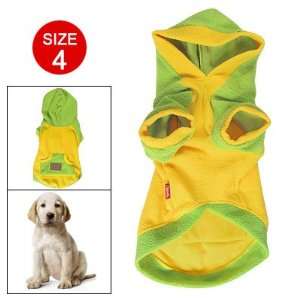  Como Size 4 Yellow Green Hoodie Kangaroo Pocket Dog Coat 