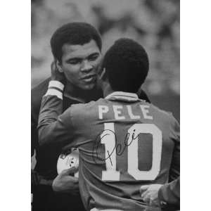 Edson Arantes do Nascimento Pele and Muhammad Ali Autographed 30x20 