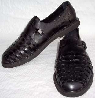 New Stacy Adams Black Woven Leather Sandal Shoes Size 12 M  