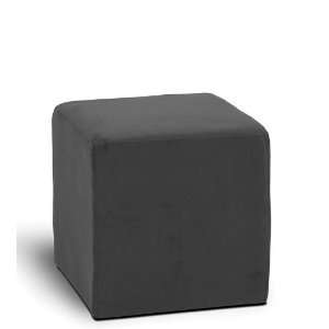  Square Cube Footstool in Charcoal Velvet