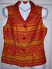 ADD Orange Puffer Ribbed Zip Button Vest Size 10  