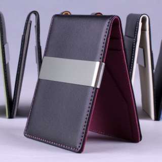   Faux Leather Slim Money Clip Wallet Credit ID Case Card Holder  