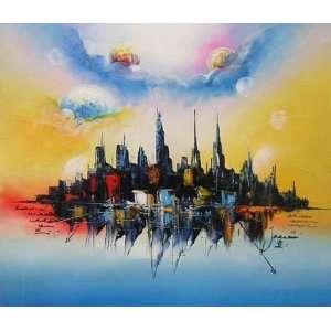 Asimov City Oil Painting on Canvas Hand Made Replica Finest Quality 36 