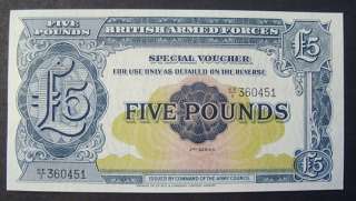 UK/GREAT BRITAIN 5 POUNDS NOTE/PAPER MONEY BRITISH ARMED FORCES
