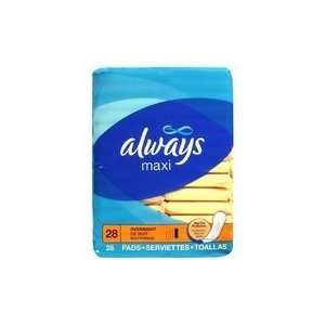  Always Maxi Pads Overnight, Unscented, 28ct Health 