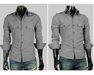 AU6072 New Mens Fashion Stylish Casual Dress Slim Shirts 2 Colour 