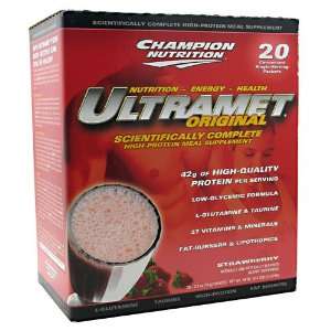  Champion Nutrition Ultramet Original Strawberry 20 Packets 