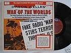 War of the Worlds Orson Welles Radio Broadcast 2 LP  