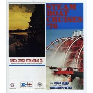 Delta Queen & new Mississippi Queen Steam Boat Cruises Brochure 1976 