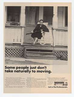 1967 Bekins Moving Old Lady Rocking Chair Shotgun Ad  