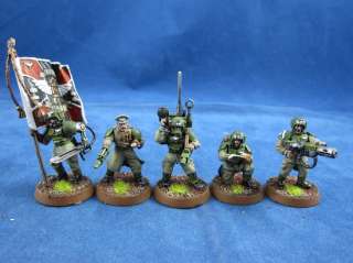 Warhammer 40K painted Imperial Guard Cadian Command Squad  