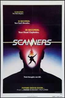 SCANNERS   1981   orig 27x41 ADV movie poster DAVID CRONENBERG 