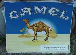   DOUBLE SIDED CAMEL CIGARETTES TIN LITHOGRAPHED ADVERTISING SIGN  
