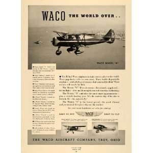   Ad Waco Model N S C Pictures Airplane Aircraft   Original Print Ad