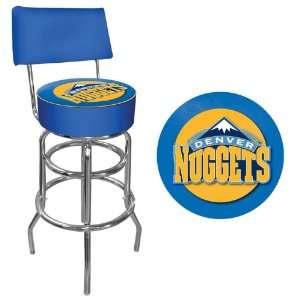 Denver Nuggets NBA Padded Swivel Bar Stool with Back   Game Room 
