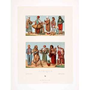 1888 Chromolithograph Peasant Algeria Tunisia Costume Ethnic Clothing 