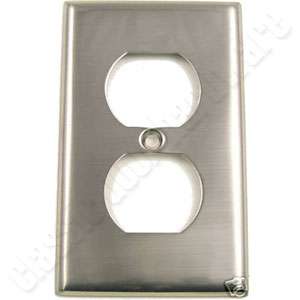 Satin Nickel Single Receptacle Wall Plate  