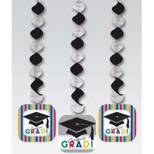 Lets Party By Creative Converting Graduation Stripes Hanging Cutouts 