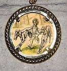 little girl borzoi dog wolfhound art large ornament frame pendant