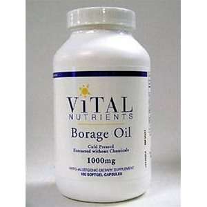  Vital Nutrients Borage Oil 1000mg 240 GLA 180 Capsules 
