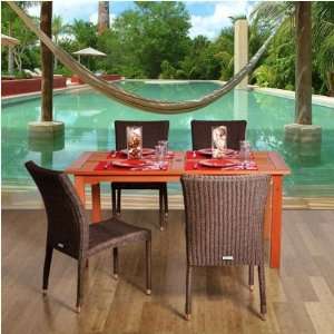  ia Brugge Square All Weather Wicker Dining Set 