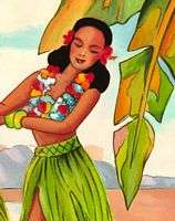   Dancer Tropical Hawaiian Hawaiiana Rainbow Nostalgia Wahine  