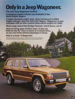 1985 JEEP WAGONEER LIMITED Print Ad Only in a Jeep  