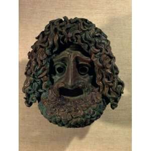  Mask, Bronze, Classical Period Ancient Greek Stretched 