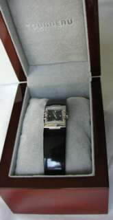 OMEGA diamond w/ black patent leather band CONSTELLATION QUADRA WATCH 