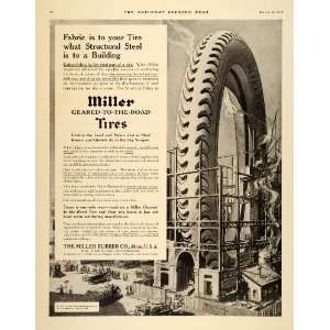   Ad Miller Rubber Tires Vintage Automobile Akron OH   Original Print Ad