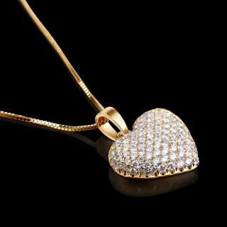 CT ROUND CUT AUTHENTIC DIAMONDS HEART PENDANT 18K YELLOW GOLD 