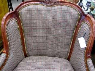 MAGNIFICENT PAIR 2 NAILHEAD UPHOLSTERED ARM CHAIRS W/ RALPH LAUREN 