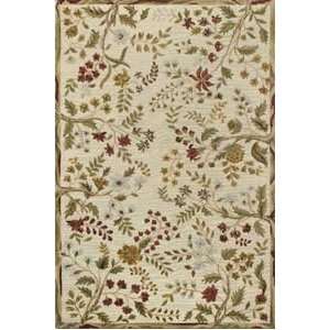 Couristan Eden Summer Vines Ivory and Ruby 2300030 Contemporary 4 x 6 