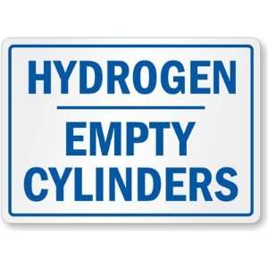  Hydrogen, Empty Cylinders Laminated Vinyl Sign, 7 x 5 