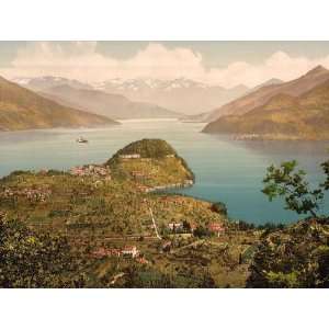 Vintage Travel Poster   Bellagio general view Lake Como Italy 24 X 18 