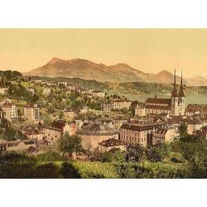 Vintage Travel Poster   Lucerne and the Rigi Lake Lucerne Switzerland 