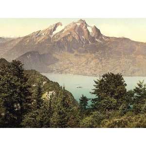  Vintage Travel Poster   Burgenstock and Pilatus Lake Lucerne 
