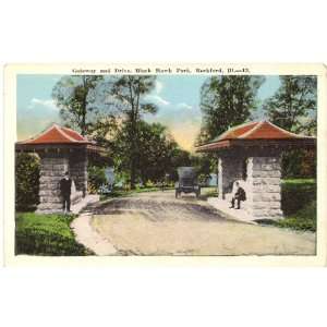  1920s Vintage Postcard   Gateway and Drive   Black Hawk 