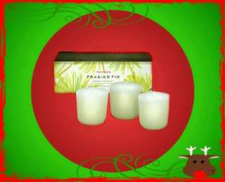 Thymes Frasier Fir Poured Votive Candle Refill Set of 3  