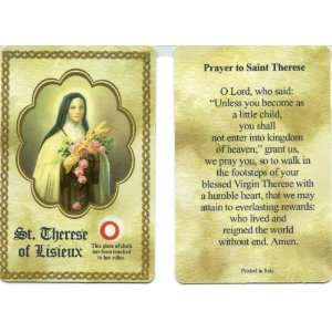  Saint Therese of Liisieux Relic Holy Card from Italy 