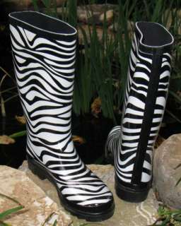 CLOSOUT WOMENS RAIN BOOTS SIZE 10 Choose Zebra Stripe Leopard Print 