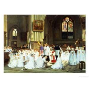 Confirmation at Villiers le Bel Giclee Poster Print by Theophile E 