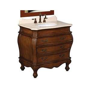  Belle Foret Marble Top Vanity Sink BFVANSET02ORB Walnut 
