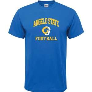  Angelo State Rams Royal Blue Football Arch T Shirt Sports 