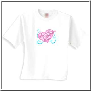 Glittery Daddys Girl Airbrush Heart T Shirt S XL,2X,3X  